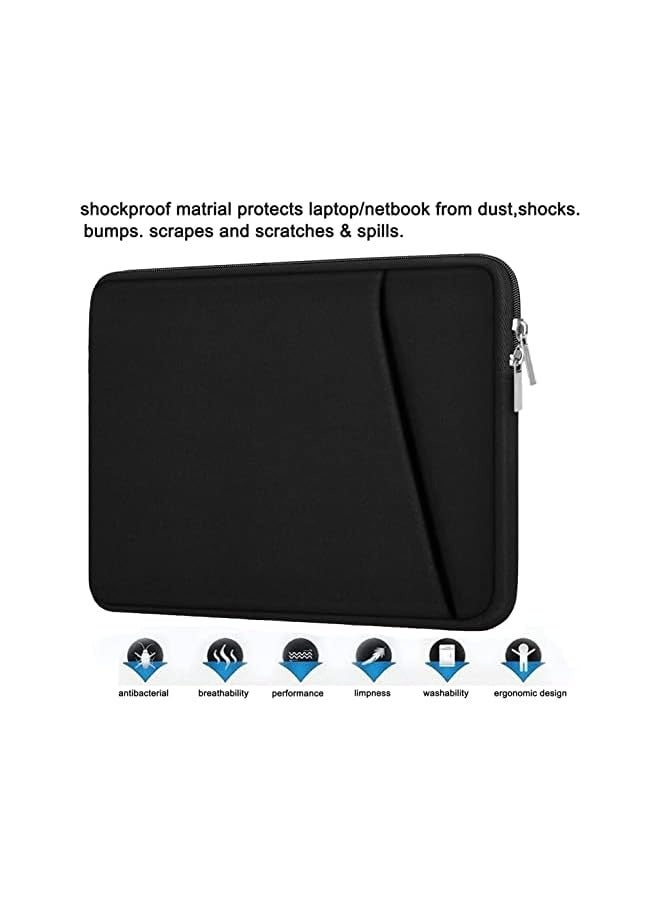 بروماس حقيبة كمبيوتر محمول مقاس 15 بوصة، غطاء حماية للكمبيوتر المحمول مقاوم للصدمات، حقيبة يد محمولة للكمبيوتر المحمول بحجم 15-16 بوصة HP Dell Asus Lenovo، حقيبة كمبيوتر محمول بجيب أمامي، أسود - Image 5