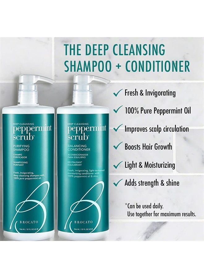 Brocato Peppermint Scrub Purifying Shampoo, Deep Cleansing, 32 Oz. | Fresh, Invigorating, & Lightweight with Pure Peppermint Oil | Ideal for Oily to Normal Hair Types | Sulfate & Paraben Free - Image 5