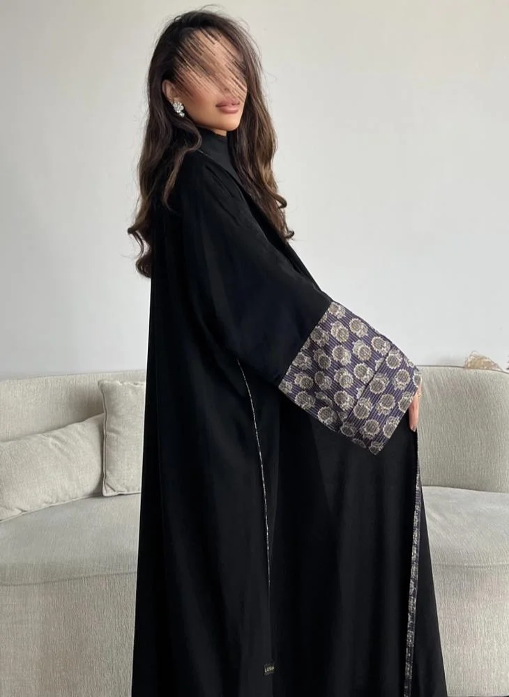 Lusin Abaya Royal Crepe Abaya with Luxe Folded Indian Linen Sleeves