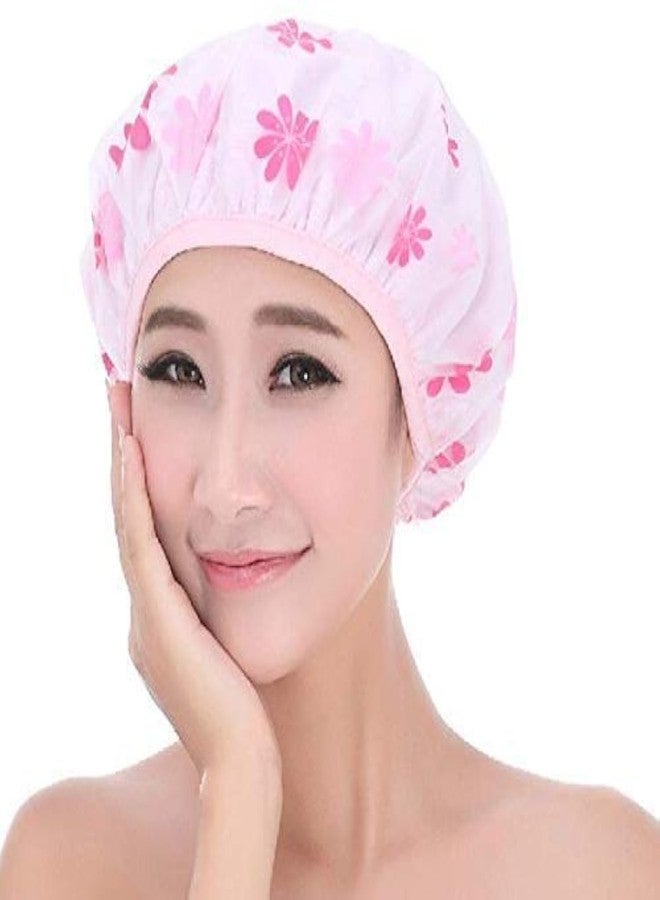 KIRA Set Of 3 Reusable Waterproof Elastic Eva Free-Size Bathroom Shower Caps - For Homes, Spas, Salons, Hair Treatment, Beauty Parlors multicolor and print may vary - Image 1