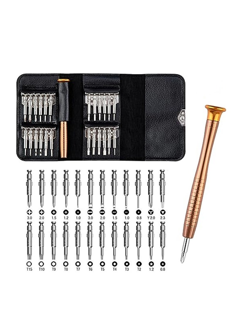 SYOSI - Screwdriver Set Magnetic, 25 in 1 Small Screwdriver Set with Phillips Head and Flathead, Mini Pocket Screwdriver kit for Repair Electronics, MacBook, iPhone, iPad, Eyeglass, Watch, Tablet - Image 1