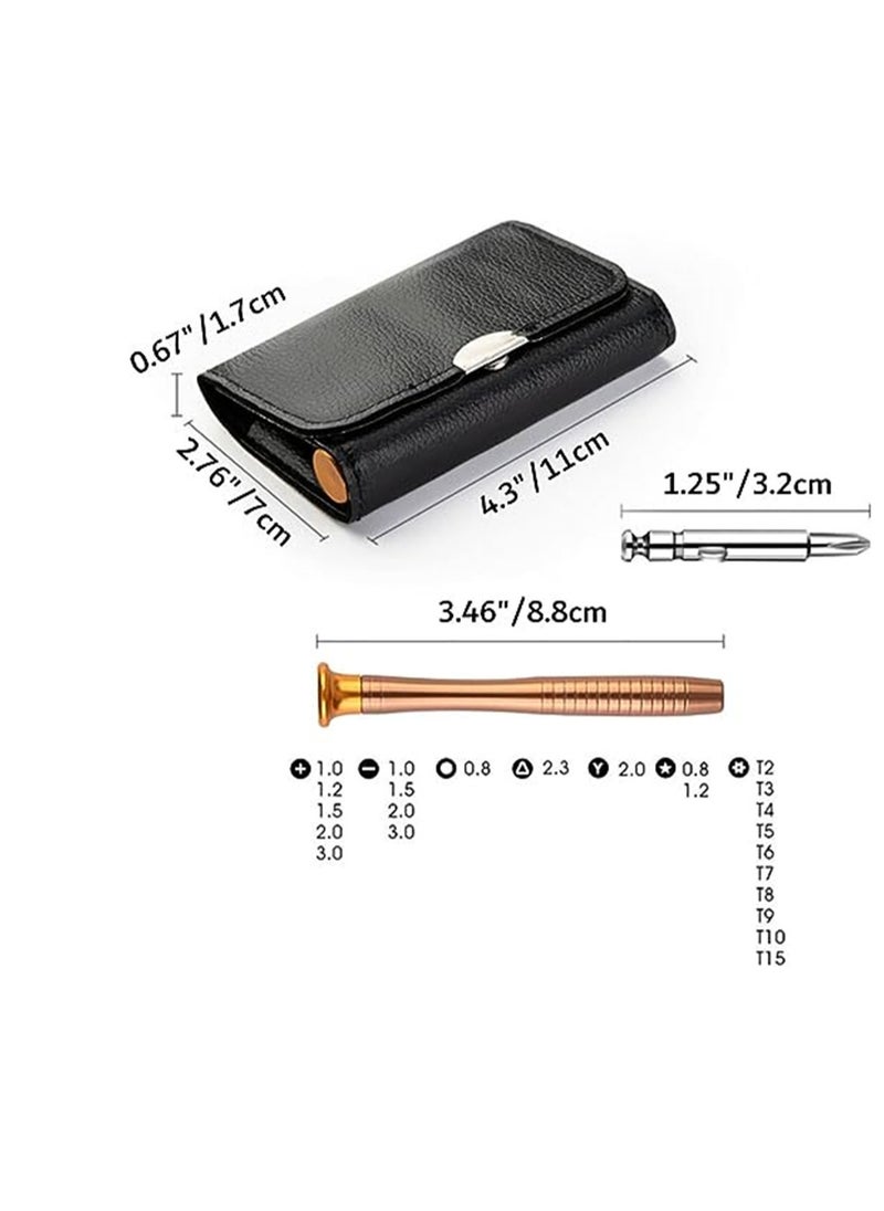 SYOSI - Screwdriver Set Magnetic, 25 in 1 Small Screwdriver Set with Phillips Head and Flathead, Mini Pocket Screwdriver kit for Repair Electronics, MacBook, iPhone, iPad, Eyeglass, Watch, Tablet - Image 1