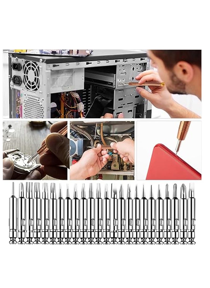 SYOSI - Screwdriver Set Magnetic, 25 in 1 Small Screwdriver Set with Phillips Head and Flathead, Mini Pocket Screwdriver kit for Repair Electronics, MacBook, iPhone, iPad, Eyeglass, Watch, Tablet - Image 1