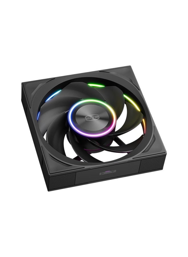 Pccooler Light Wing F7 X120r Argb Black, Anti-leaf 12cm Case Fan, Wireless Building Block Connection/argb Lighting Sync/pwm Temperature Control Speed Adjustment/dual Ball Bearing - Image 3
