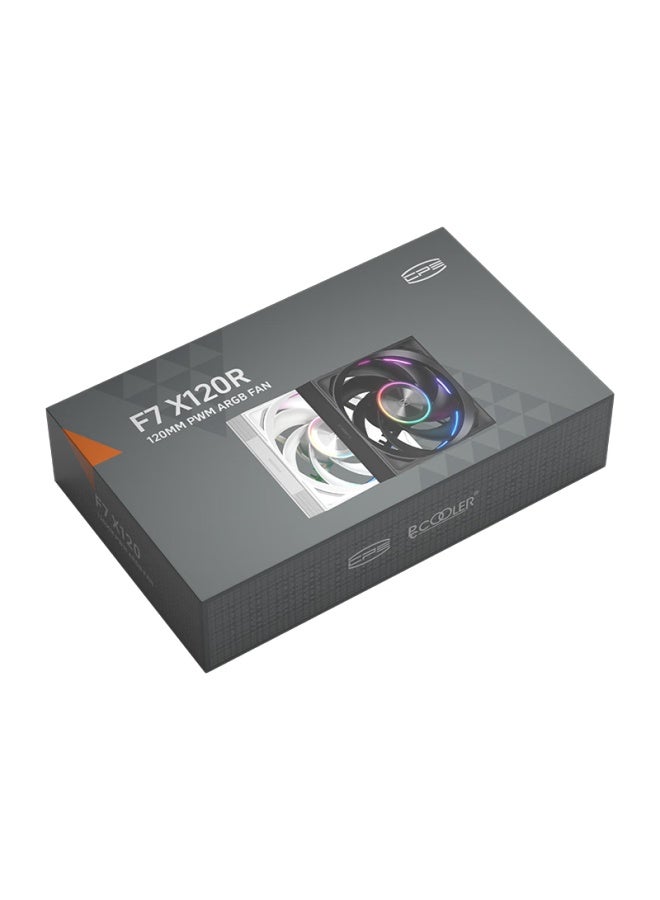 Pccooler Light Wing F7 X120r Argb Black, Anti-leaf 12cm Case Fan, Wireless Building Block Connection/argb Lighting Sync/pwm Temperature Control Speed Adjustment/dual Ball Bearing - Image 4