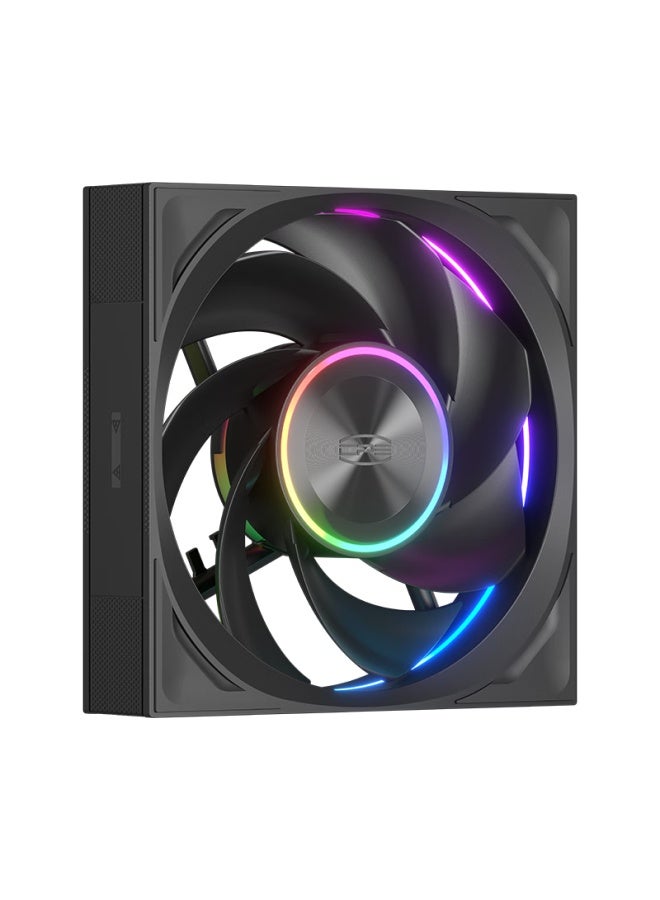 Pccooler Light Wing F7 X120r Argb Black, Anti-leaf 12cm Case Fan, Wireless Building Block Connection/argb Lighting Sync/pwm Temperature Control Speed Adjustment/dual Ball Bearing - Image 1