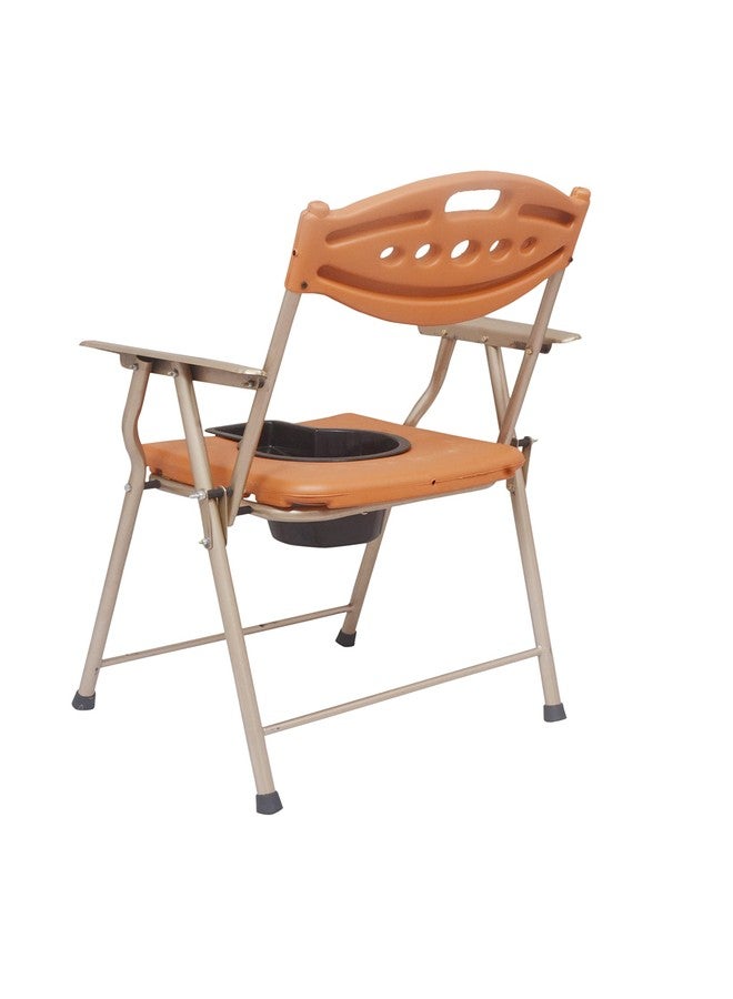 Green Nature Folding Powder Coated Metal Steel Shower Bathing Room Mobile Commode Stool Indian Toilet Seat For Elderly Disabled man And Pregant Women Support Safe Chair Anti-Slip - Image 1
