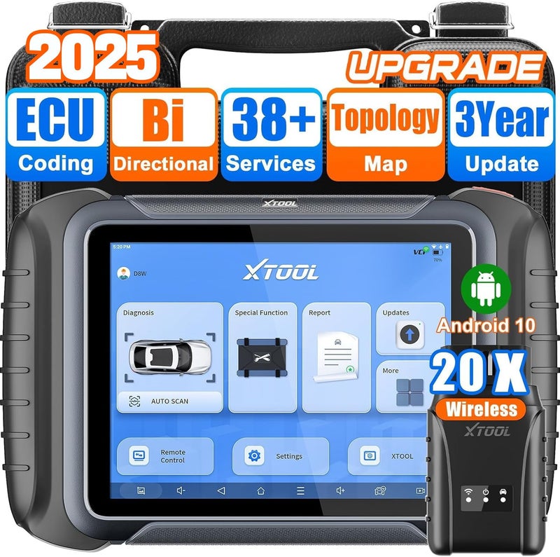 XTOOL D8W Wireless Bidirectional Scan Tool, 2025 OBD2 Scanner with Topology, 3-Year Updates(Value 600), ECU Coding, PMI, 38+ Resets, Full Diagnostic Scanner for Car, Crankshaft Relearn, CAN FD/DoIP - Image 1