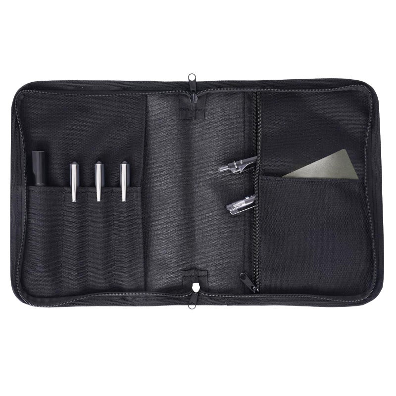 VEPKOIT A5 Binder Cover, Large A5 Notebook Holder and Travelers Notebook Cover with Pouch, Leather Book Cover for Police and Army, 7" x 9" OCP Book Cover with Zippered - Black (Cover Only) - Image 4
