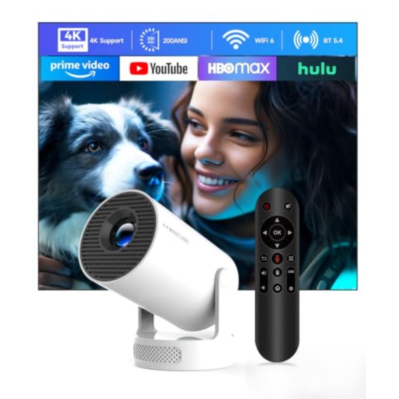جهاز عرض صغير مزود بتقنية WiFi 6 وBluetooth 5.4، وأجهزة عرض محمولة تدعم 4K، ومكبر صوت بقاعدة صوت 5 وات، وجهاز عرض عمودي تلقائي قابل للدوران 180 درجة للأفلام المنزلية والخارجية HY300Pro+ - Image 2