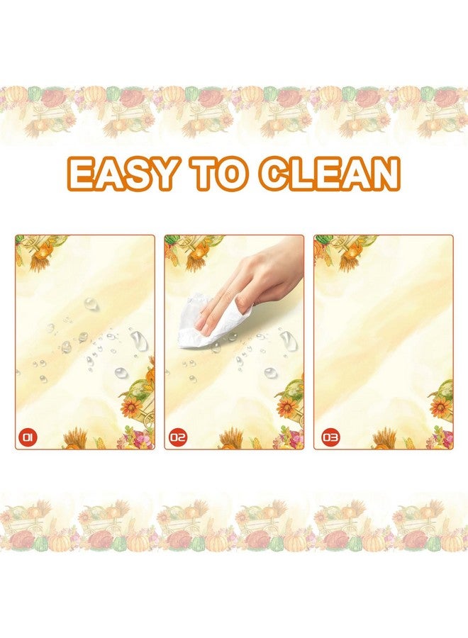 Childom Disposable Tablecloths, 2 Pack Plastic Tablecloths 54 x 108 Inch Pumpkin Maple Table Cloth for Rectangle, Thanksgiving Decoration, Outdoor Picnic - Image 3