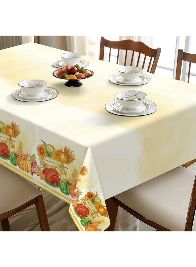 Childom Disposable Tablecloths, 2 Pack Plastic Tablecloths 54 x 108 Inch Pumpkin Maple Table Cloth for Rectangle, Thanksgiving Decoration, Outdoor Picnic - Image 5