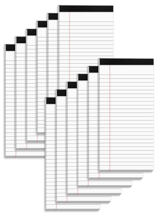 Nichela 5" x 8" Note Pads 12 Pack of Legal Pads 30 Sheets Notepad College Ruled Small Writing Pads Perforated Pages Paper Pads 80GSM Heavyweight Paper Note Pads for Home, Office, or School - Image 1