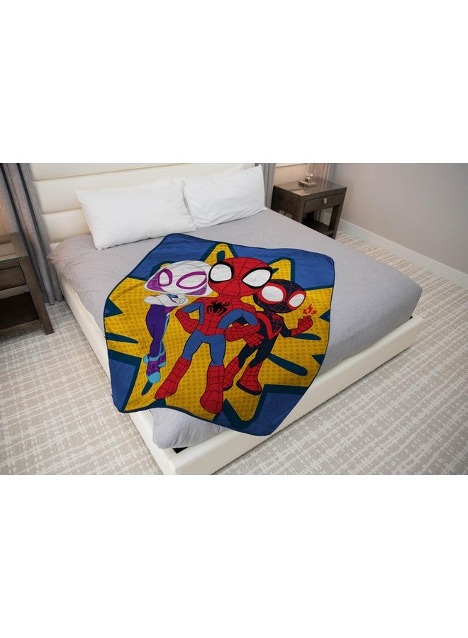 Jay Franco Jay Franco Marvel Spidey and His Amazing Friends Kids' Plush Fleece Throw Blanket, 46" x 60", Fade Resistant, Cozy for Toddlers & Kids  - Image 2