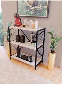 AGD Coffee corner table, consisting of 3 shelves that allow the coffee machine and coffee corner accessories to be placed, console table, modern and multi-use, for the living room, corridor and kitchen.  - Image 1