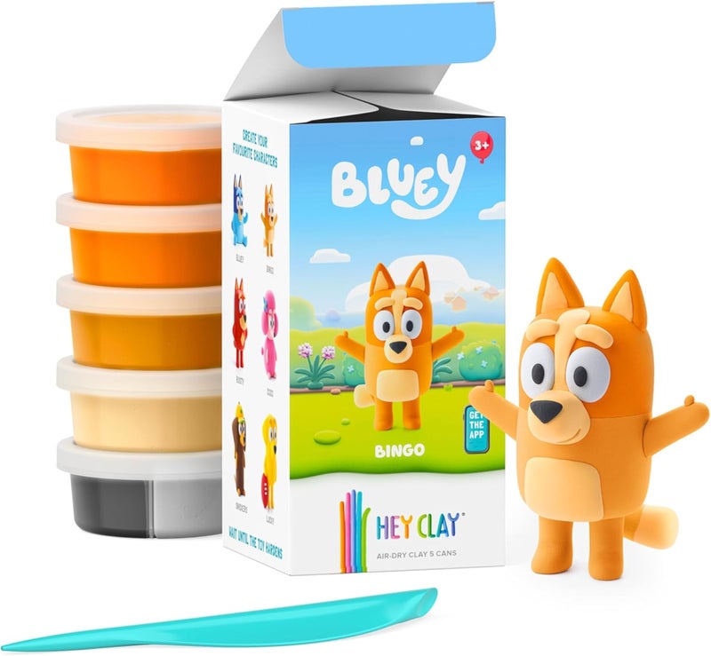 HEY CLAY - Bingo. Colorful modeling air-dry clay, 5 cans with fun interactive app for kids aged 3+ years. - Image 1