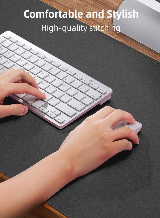 AFIING Leather Desk Pad Protector, Mouse Pad, Office Desk Mat, Non-Slip PU Leather Desk Blotter, Laptop Desk Pad, Waterproof Desk Writing Pad for Office and Home (Dark Grey, 31.5" x 15.7") - Image 3