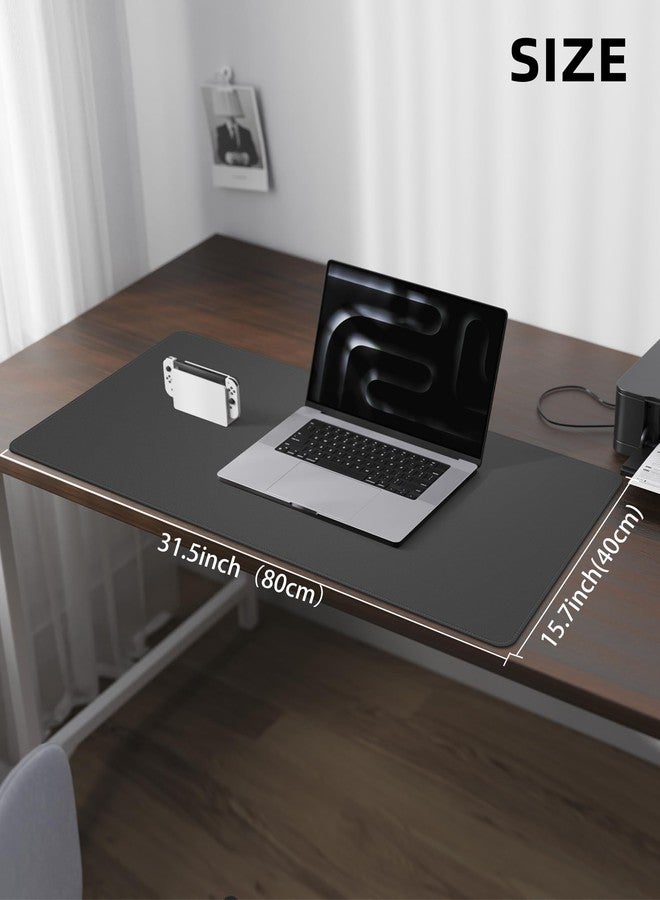 AFIING Leather Desk Pad Protector, Mouse Pad, Office Desk Mat, Non-Slip PU Leather Desk Blotter, Laptop Desk Pad, Waterproof Desk Writing Pad for Office and Home (Dark Grey, 31.5" x 15.7") - Image 5