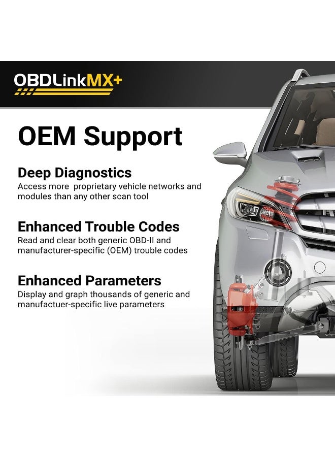 او بي دي فاحص أعطال السيارات الاحترافي والذكي +OBDLink MX - بلوتوث للآيفون وأندرويد وويندوز - Image 2