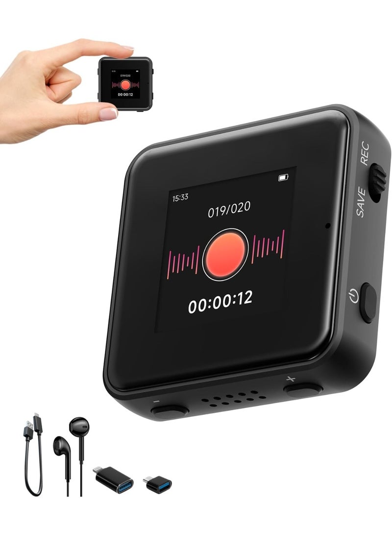 Smartberry 128GB Digital Voice Recorder with Playback SOUNDVALUE Recording Device with Screen & AI Noise Cancellation MP3 Player, 1600H Recording, Auto-Save for Meetings, Lectures, Interviews - Image 1