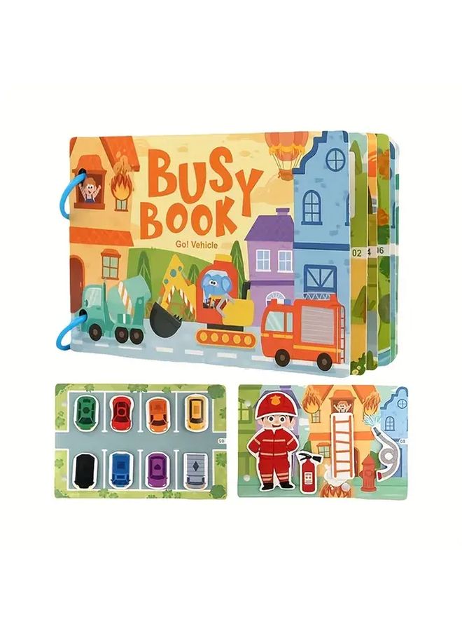 Firefighting Traffic Busy Book For Kids Early Learning Cognitive Activity Toy - Image 1