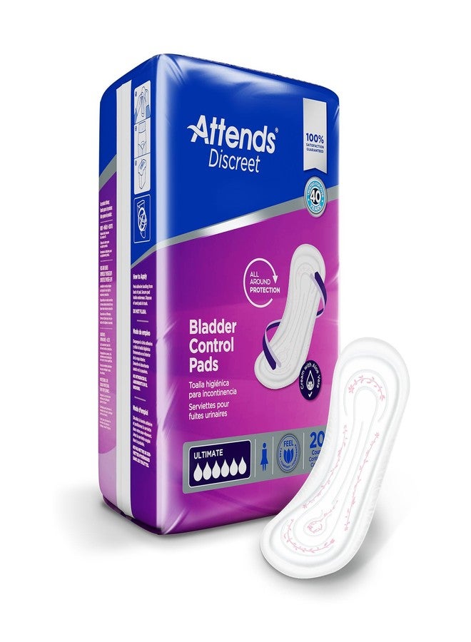 Attends Discreet Bladder Control Pads Ultimate, Heavy Absorbency Liner Pads, ADPULT - Pack of 20 - Image 1