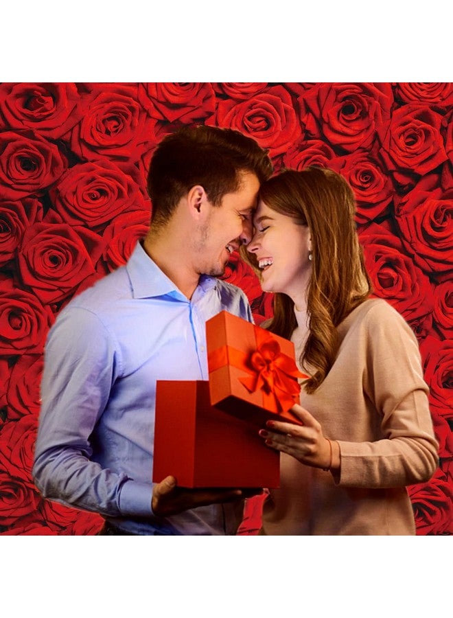 INRUI خلفية تصوير زفاف زهور الورد الأحمر من روني - خلفية جدار للنساء والفتيات والأطفال 5X7 قدم - Image 4