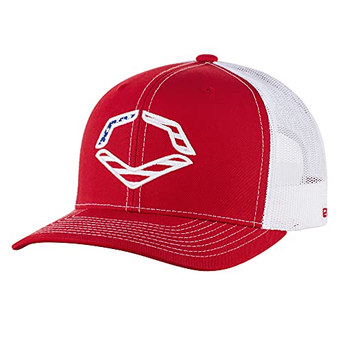 EvoShield Mens USA Snapback Trucker, Red/White - Image 1