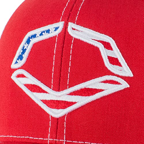 EvoShield Mens USA Snapback Trucker, Red/White - Image 3