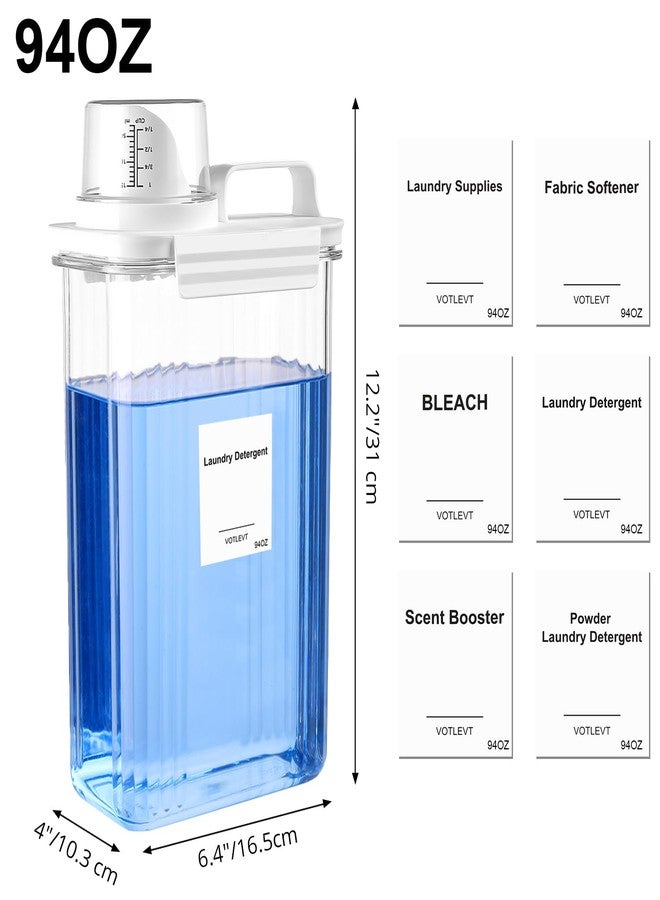 VOTLEVT 94 OZ Laundry Detergent Dispenser, Laundry Soap Dispenser, Fabric Softener Dispenser, Liquid Laundry Detergent Container, Laundry Room Organization and Storage, 2 Pack - Image 2