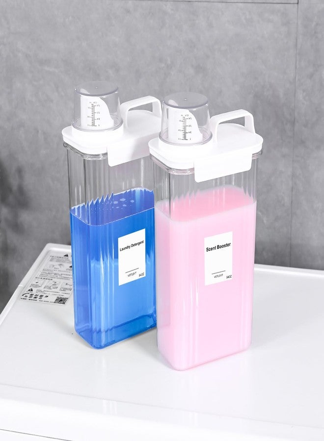 VOTLEVT 94 OZ Laundry Detergent Dispenser, Laundry Soap Dispenser, Fabric Softener Dispenser, Liquid Laundry Detergent Container, Laundry Room Organization and Storage, 2 Pack - Image 5
