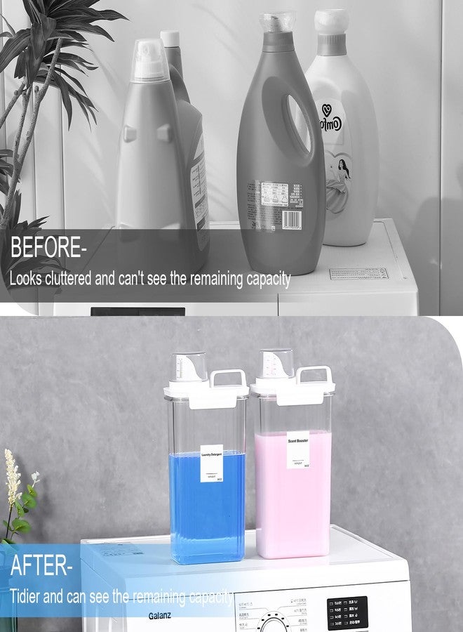VOTLEVT 94 OZ Laundry Detergent Dispenser, Laundry Soap Dispenser, Fabric Softener Dispenser, Liquid Laundry Detergent Container, Laundry Room Organization and Storage, 2 Pack - Image 3