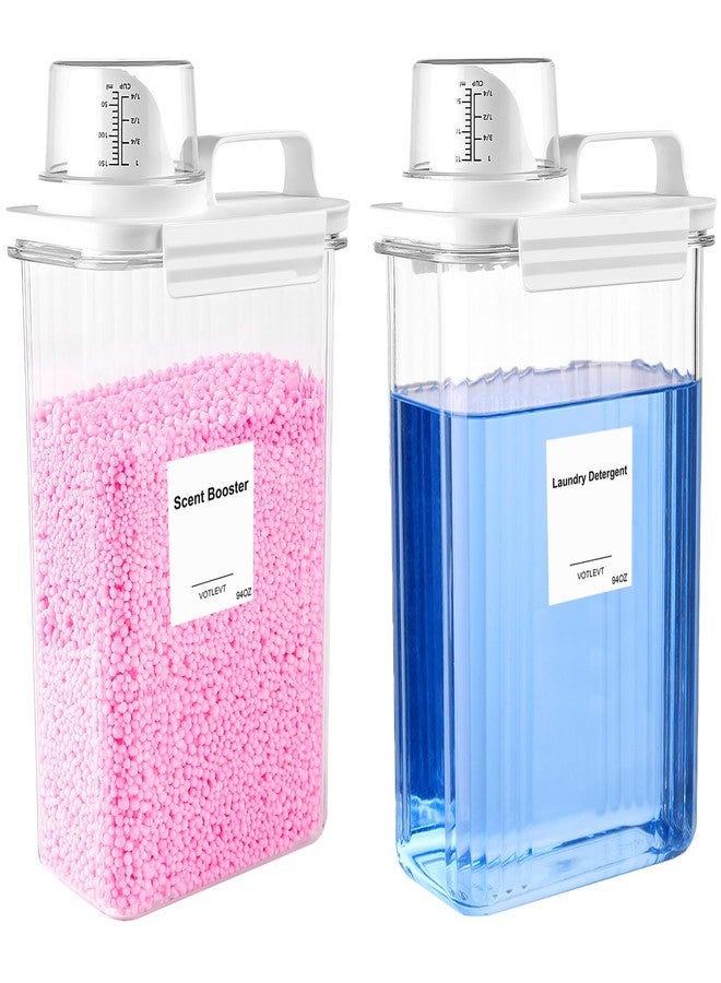 VOTLEVT 94 OZ Laundry Detergent Dispenser, Laundry Soap Dispenser, Fabric Softener Dispenser, Liquid Laundry Detergent Container, Laundry Room Organization and Storage, 2 Pack - Image 1