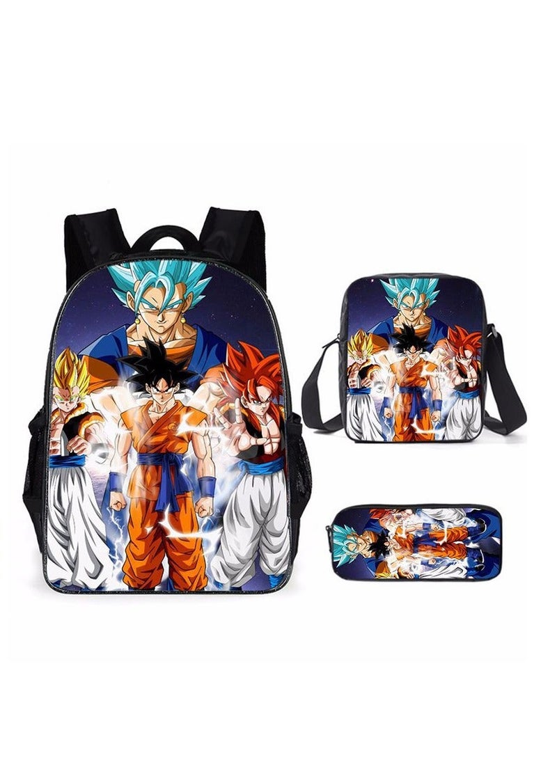Dragon Ball New Dragon ball dragonBa Children's Three-piece Backpack Backpack 42*15*30cm