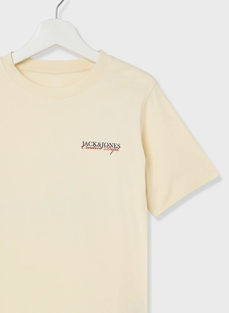 جاك وجونز جونيور Kids Logo Crew Neck T-Shirt