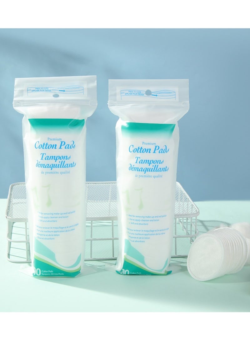 بريميم وسادات قطنية لإزالة المكياج بقفل الثقب، مناسبة لإزالة مكياج العيون والشفاه وتنظيف البشرة، 100 قطعة * 3 - Image 5