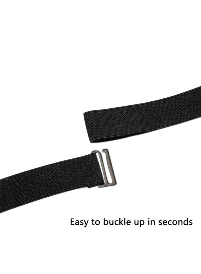 GUSGU 4 PCS No Show Stretch Belt for Women Invisible Elastic Belt Adjustable Strap Belt with Flat Buckle for Jeans Pants Dresses Assorted Color - Image 4