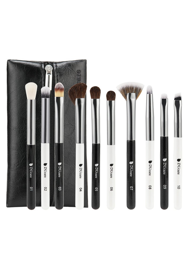 DUcare DUcare Professional 10-Piece Vegan Eye Brush Set - Travel-Friendly Eyeshadow, Blending, Eyeliner & Brow Brushes with Luxury Gift Case& Travel Pouch  - Image 1