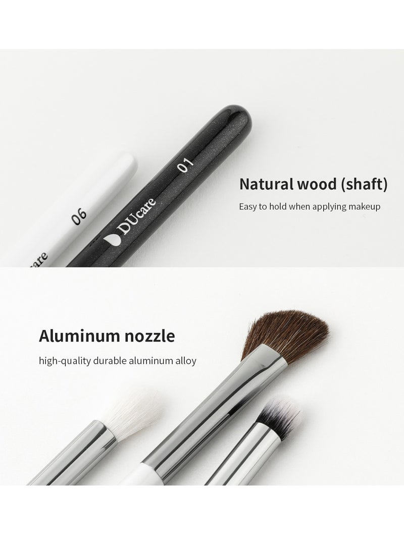 DUcare DUcare Professional 10-Piece Vegan Eye Brush Set - Travel-Friendly Eyeshadow, Blending, Eyeliner & Brow Brushes with Luxury Gift Case& Travel Pouch  - Image 4