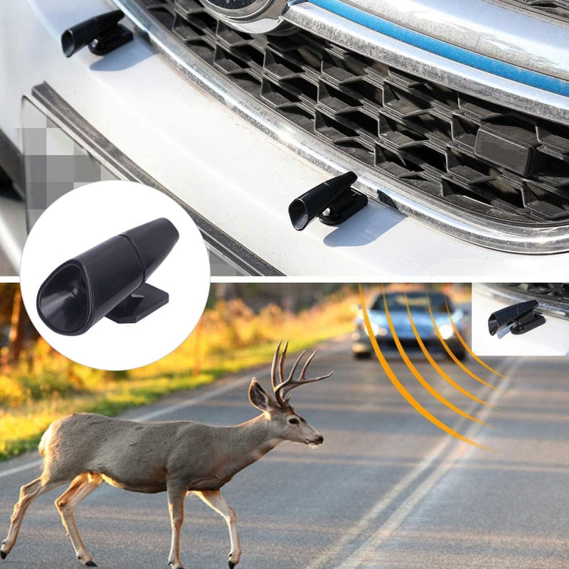 Black Deer Whistles 8PCS Universal Animal Alert Warning Devices for Cars Trucks Motorcycles - Image 3