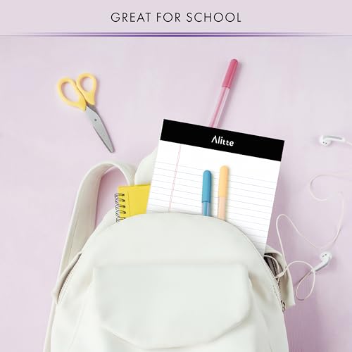Alitte Legal Notepads 5x8, Pack of 6 - Perforated Narrow Ruled Writing Pad - Premium Thick Paper, No Ink Bleeding - Blank Legal Pads For Home, Office, School, Business - 50 Sheets Per Notebook - Image 5