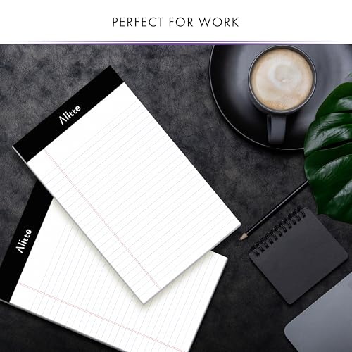 Alitte Legal Notepads 5x8, Pack of 6 - Perforated Narrow Ruled Writing Pad - Premium Thick Paper, No Ink Bleeding - Blank Legal Pads For Home, Office, School, Business - 50 Sheets Per Notebook - Image 4