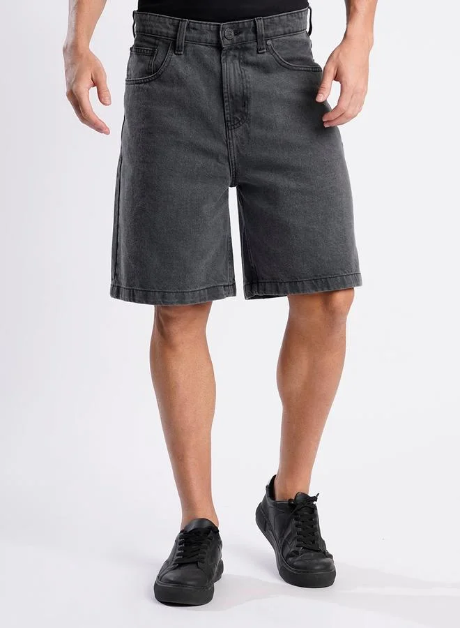 ستايلي Men Charcoal Relaxed Fit Denim Shorts By Bene Kleed