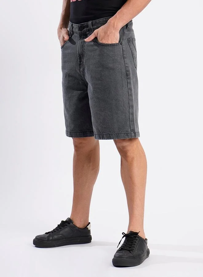 ستايلي Men Charcoal Relaxed Fit Denim Shorts By Bene Kleed