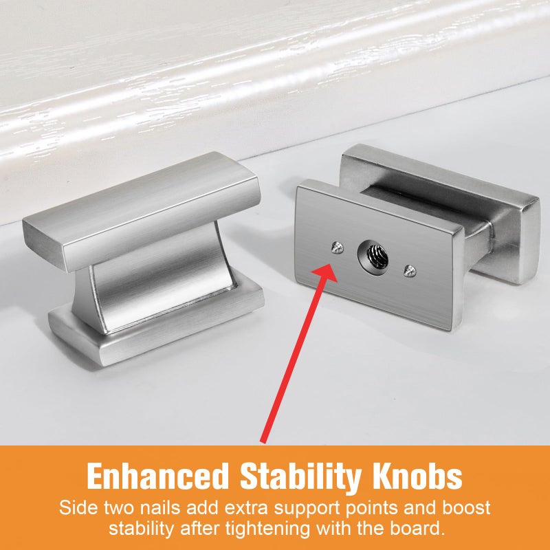 VEHCIL 20 Pack Square Cabinet Knobs Brushed Nickel, Single Hole Silver Kitchen Cabinet Handles Hardware for Cupboard Closet Bathroom Dresser Drawer Knobs, Solid Zinc Alloy - Image 4