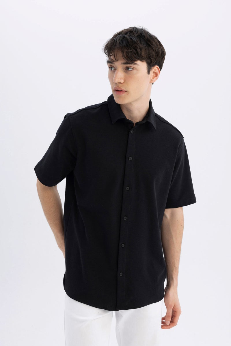 DeFacto Man Regular Fit Cotton Short Sleeve Shirt  - Image 3