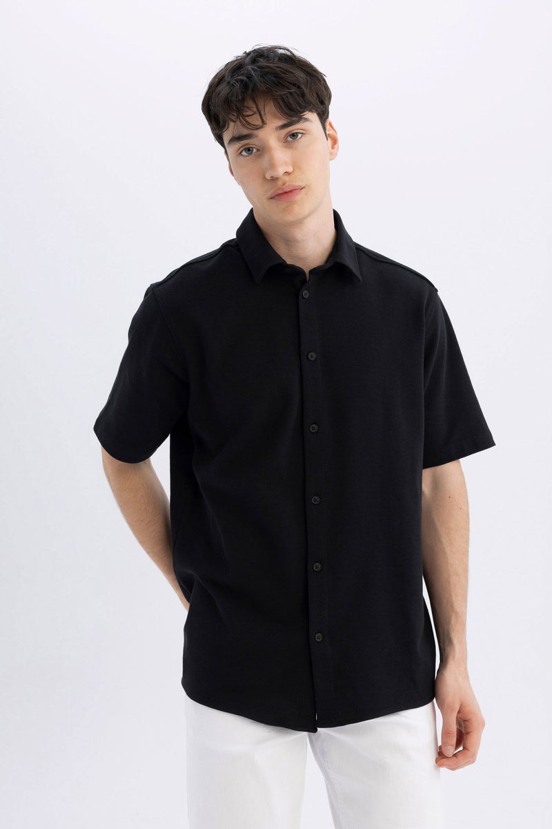DeFacto Man Regular Fit Cotton Short Sleeve Shirt  - Image 5