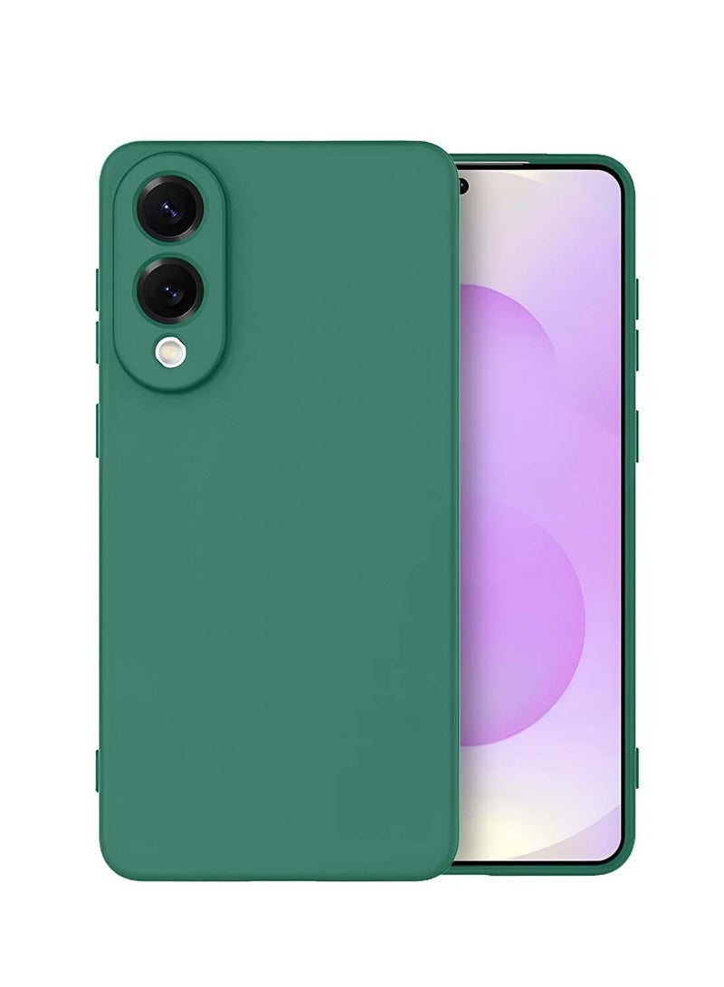 Wtech Samsung Galaxy S25 Edge 5G 2025 Premium Soft Liquid Silicone Case Cover - Dark Green - Image 1