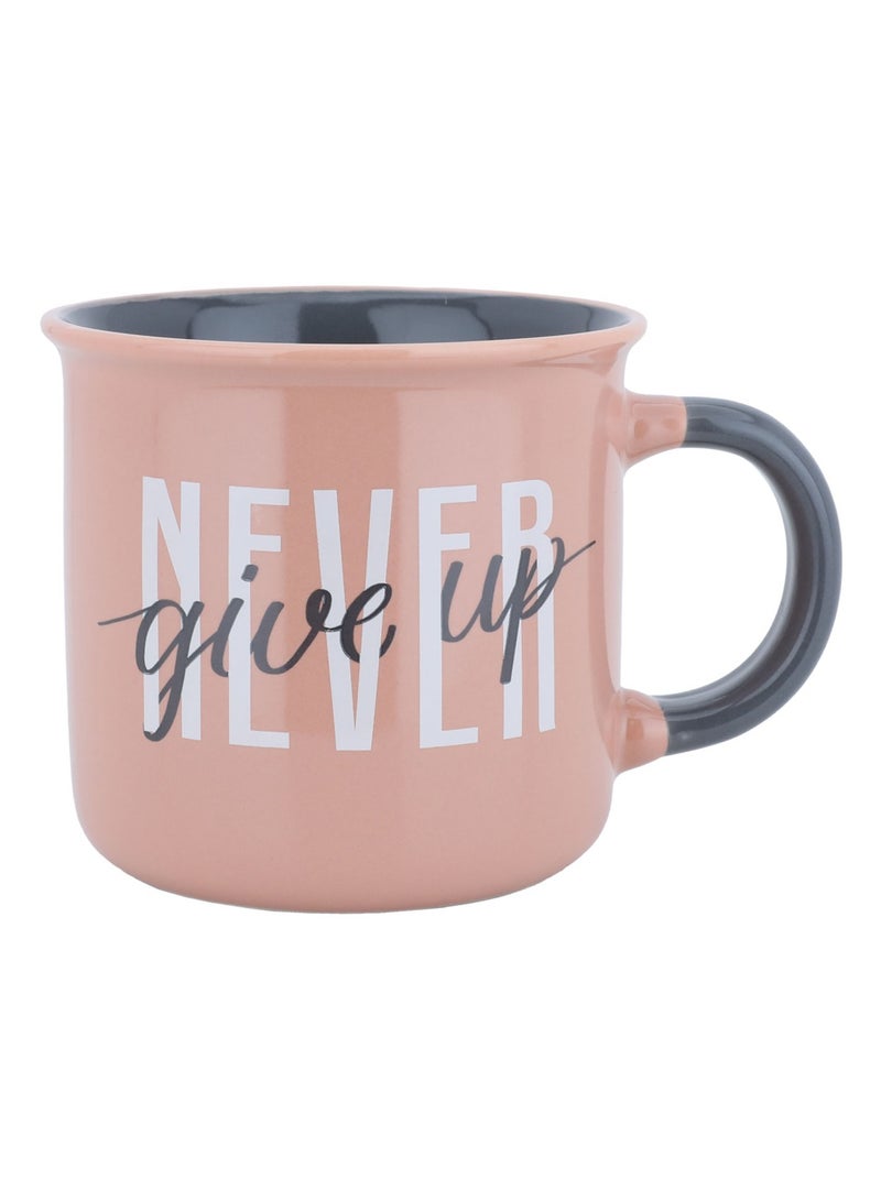 Alsaif Gallery Porcelain Mug 384ml Black Handle Pink Al Saif Saif Gallery Durable Coffee Tea Cup for Daily Use Home Office Gift - Image 1