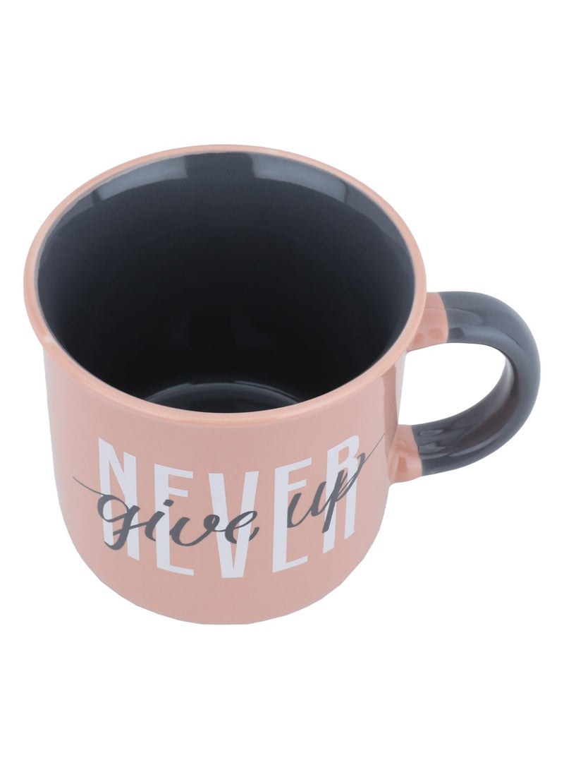 Alsaif Gallery Porcelain Mug 384ml Black Handle Pink Al Saif Saif Gallery Durable Coffee Tea Cup for Daily Use Home Office Gift - Image 2